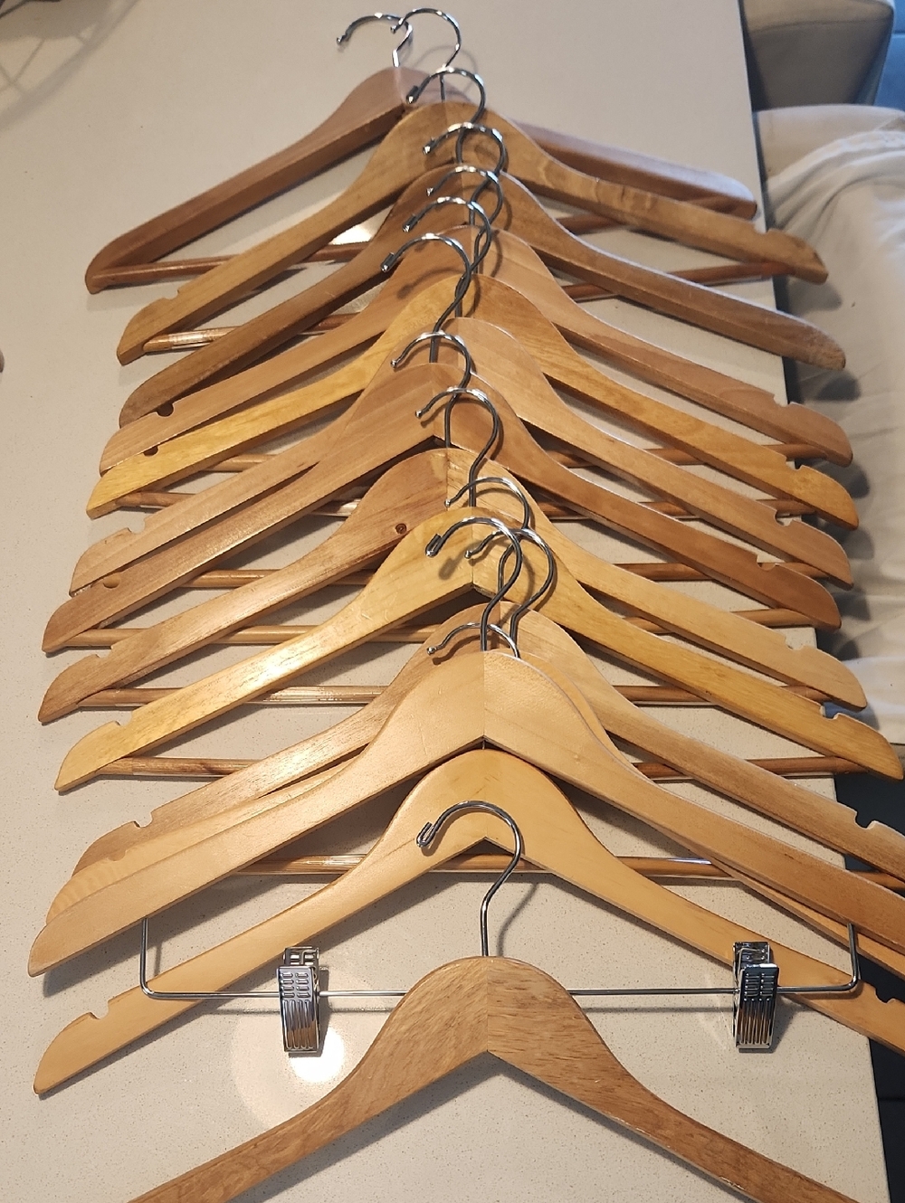 15Classic Natural Wood Hangers   Wooden Closet Hangers. I Have 29. Make An Offer